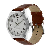 Titan Men's Watch Classique Collection Analog, White Dial Brown Leather Strap, 1585SL07