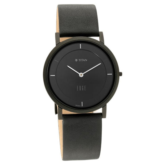 Titan, Men, Analog, Watch, Black Dial, Leather Strap, 1595NL04