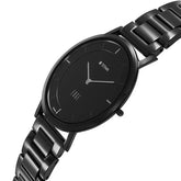 Titan Men's Watch Analog, Edge Collection Black Dial Black Stainless Steel Strap Watch, 1595NM01