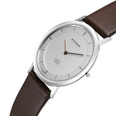 Titan Men's Watch Analog, Edge Collection Silver Dial Brown Leather Strap Watch, 1595SL03