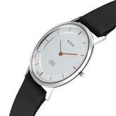 Titan Men's Watch Analog, Edge Collection White dial Dark Blue Leather Strap, 1595SL06