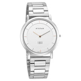 Titan Men's Watch Edge Silver Dial Silver Stainless Steel Strap Watch, 1595SM01