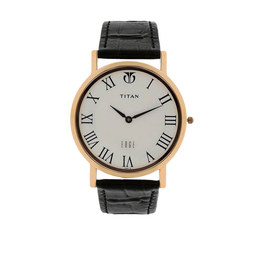 Titan, Men, Analog, Watch, White Dial, Leather Strap, 1595WL01