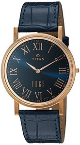 Titan, Men, Analog, Watch, Blue Dial, Leather Strap, 1595WL02