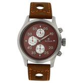 Titan Men's Watch Analog, Maroon Dial With Brown Leather Strap, 1634SL03