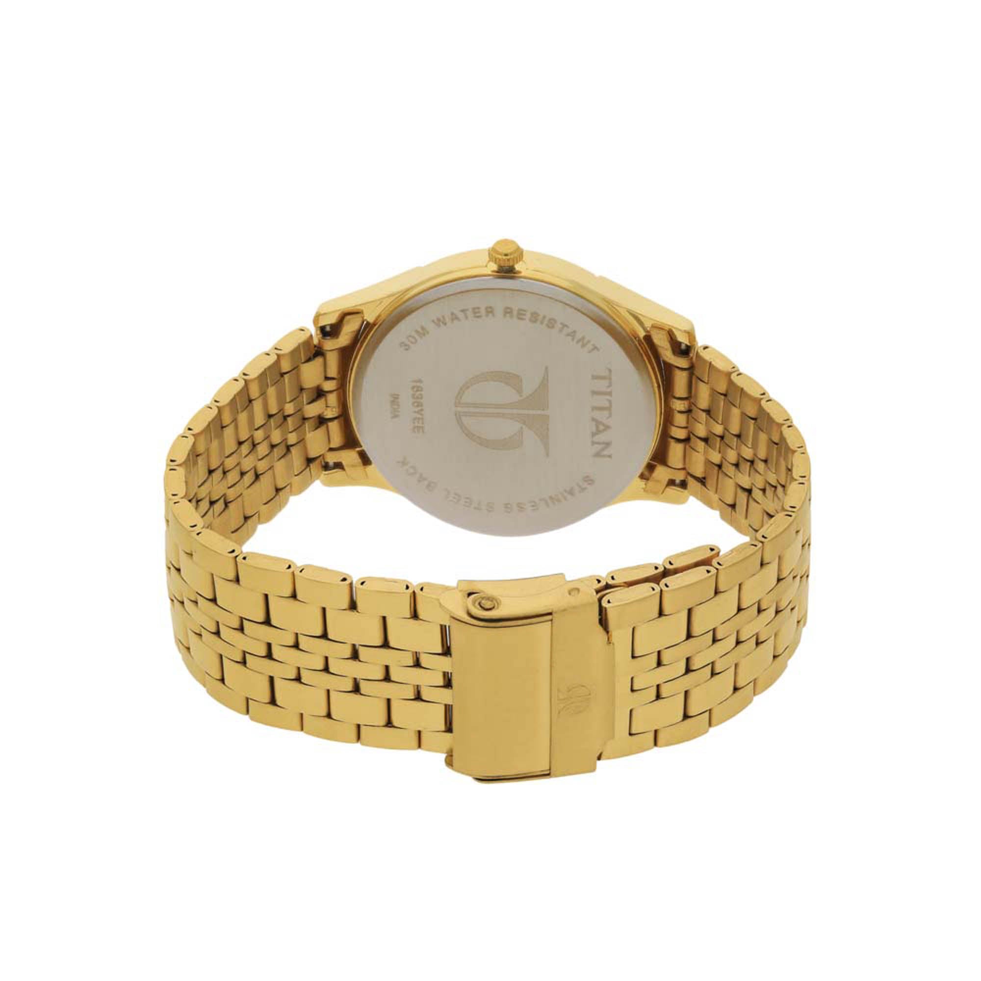 Titan Men's Watch Karishma Collection Analog, White Dial Gold Stainless Strap, 1636YM01 - view 4