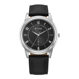 Titan Men's Watch Analog Black Dial with Black Leather Strap, 1638SL03