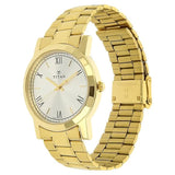 Titan Karishma Men's Analog Watch Champagne Dial With Gold Stainless Steel Strap, 1644YM06