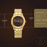 Titan Karishma Zing Men's Watch Analog Brown Dial with Gold Stainless Steel Band, 1648YM06
