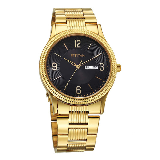 Titan, Men's, Analog Watch, Black Dial, with Stainless Steel Band, TI-1650YM10