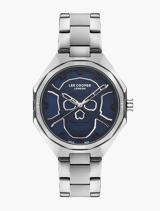 Lee Cooper Men's Watch Analog, Blue Dial, Silver Stainless Steel Strap, LC07640.390 Lee Cooper watch LC07640.390