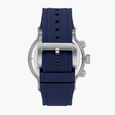 Quantum Men's Chronograph Watch Analog Blue Dial with Blue Silicone Band, HNG1051.399