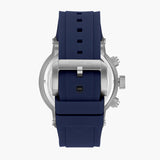 Quantum Men's Chronograph Watch Analog Blue Dial with Blue Silicone Band, HNG1051.399