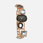 Titan Women's Watch Raga Collection Analog, Black Dial Rose Gold Stainless Strap, 95118WM02