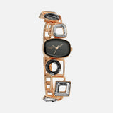 Titan Women's Watch Raga Collection Analog, Black Dial Rose Gold Stainless Strap, 95118WM02