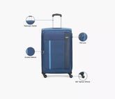 VIP Toronto Plus 69cm 4 Wheel Soft Trolley Blue, TORONTOPLUS69BLU