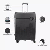 VIP Cityscape Plus 67cm Hardcase Trolley Jet Black, CITYSCAPEPLUS67BLK