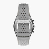 Quantum Men's Chronograph Watch Analog Grey Dial with Grey Leather Strap, PWG1107.066