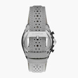 Quantum Men's Chronograph Watch Analog Grey Dial with Grey Leather Strap, PWG1107.066