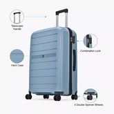 VIP Trekk 75cm Hard Case Trolley 360° Light Blue, TREKK75BL