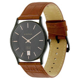 Titan Men's Watch Edge Collection Analog, Black Dial Brown Leather Strap, 1683NL01
