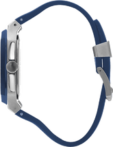 Quantum Men's Chronograph Watch Dark Blue Dial Dark Blue Silicone Band, HNG1033.399