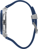 Quantum Men's Chronograph Watch Dark Blue Dial Dark Blue Silicone Band, HNG1033.399