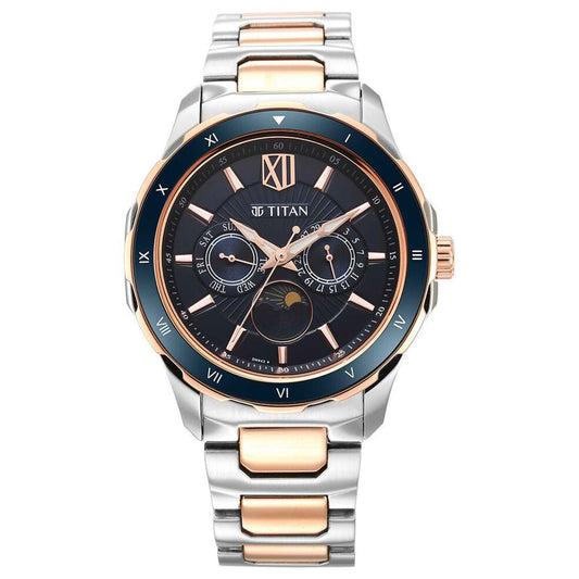 Titan, Men's, Analog Watch, Blue Dial, with Stainless Steel Band, TI-1688KM06