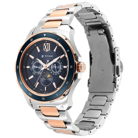 Titan, Men's, Analog Watch, Blue Dial, with Stainless Steel Band, TI-1688KM06