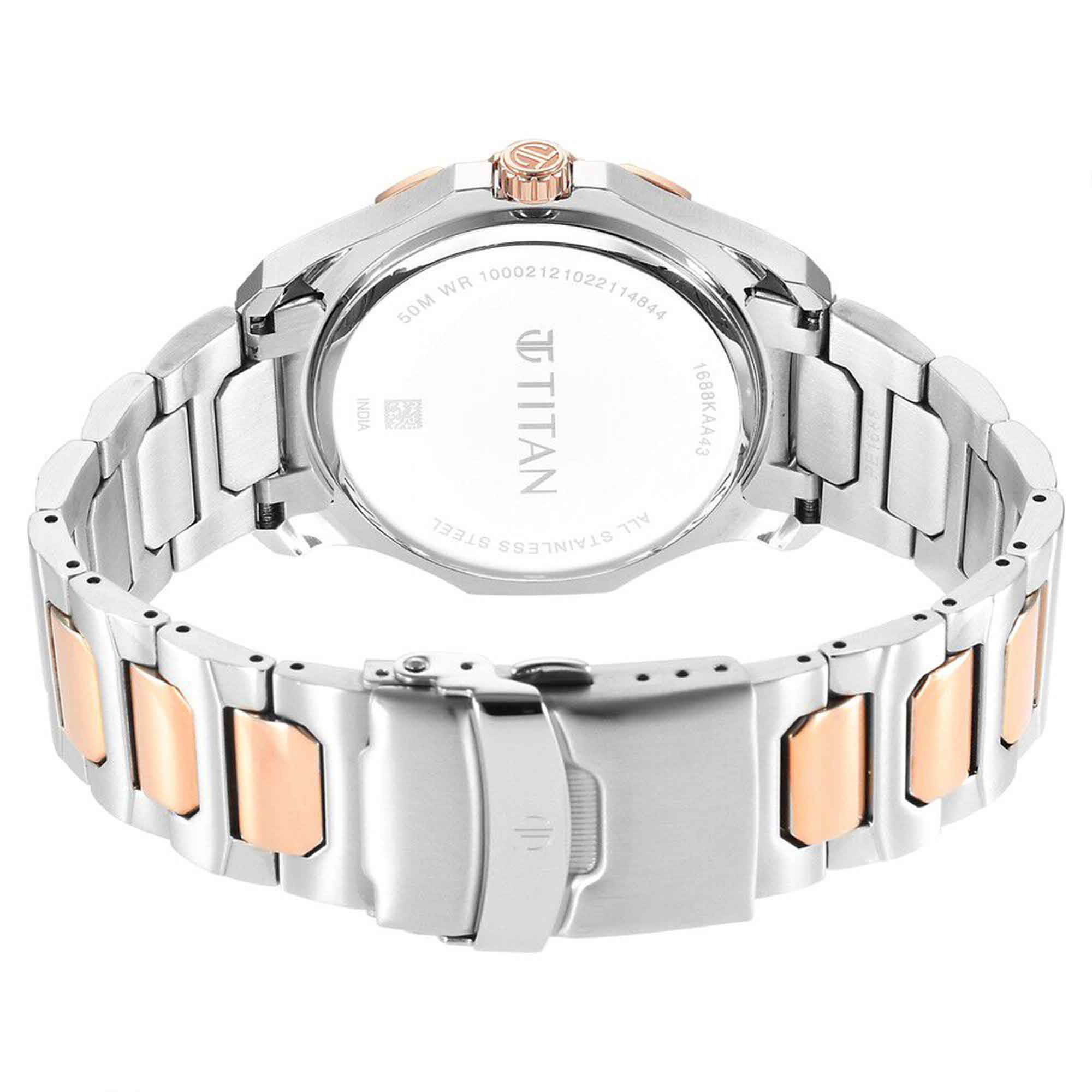 Titan, Men's, Analog Watch, Blue Dial, with Stainless Steel Band, TI-1688KM06