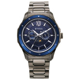 Titan men analog watch, blue dial with blue dial and stainless steel strap, model TI-1688KM07, Bahrain