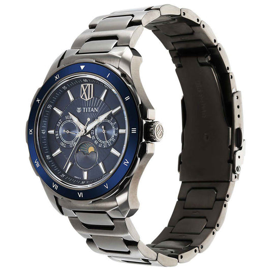 Titan, Men's, Analog Watch, Blue Dial, with Stainless Steel Band, TI-1688KM07