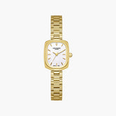 Lee Cooper Women's Analog Watch with White Mother Of Pearl Dial and Gold Stainless Steel Band, LC08347.120
