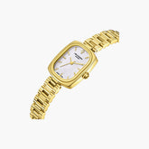 Lee Cooper Women's Analog Watch with White Mother Of Pearl Dial and Gold Stainless Steel Band, LC08347.120