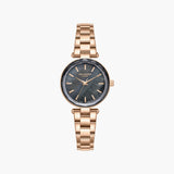 Lee Cooper Women's Analog Watch with Gun Mother Of Pearl Dial and Rose Gold Stainless Steel Band, LC08365.460