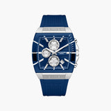 Lee Cooper Men's Multifunction Watch with Dark Blue Dial and Dark Blue Silicone Band, LC08399.399