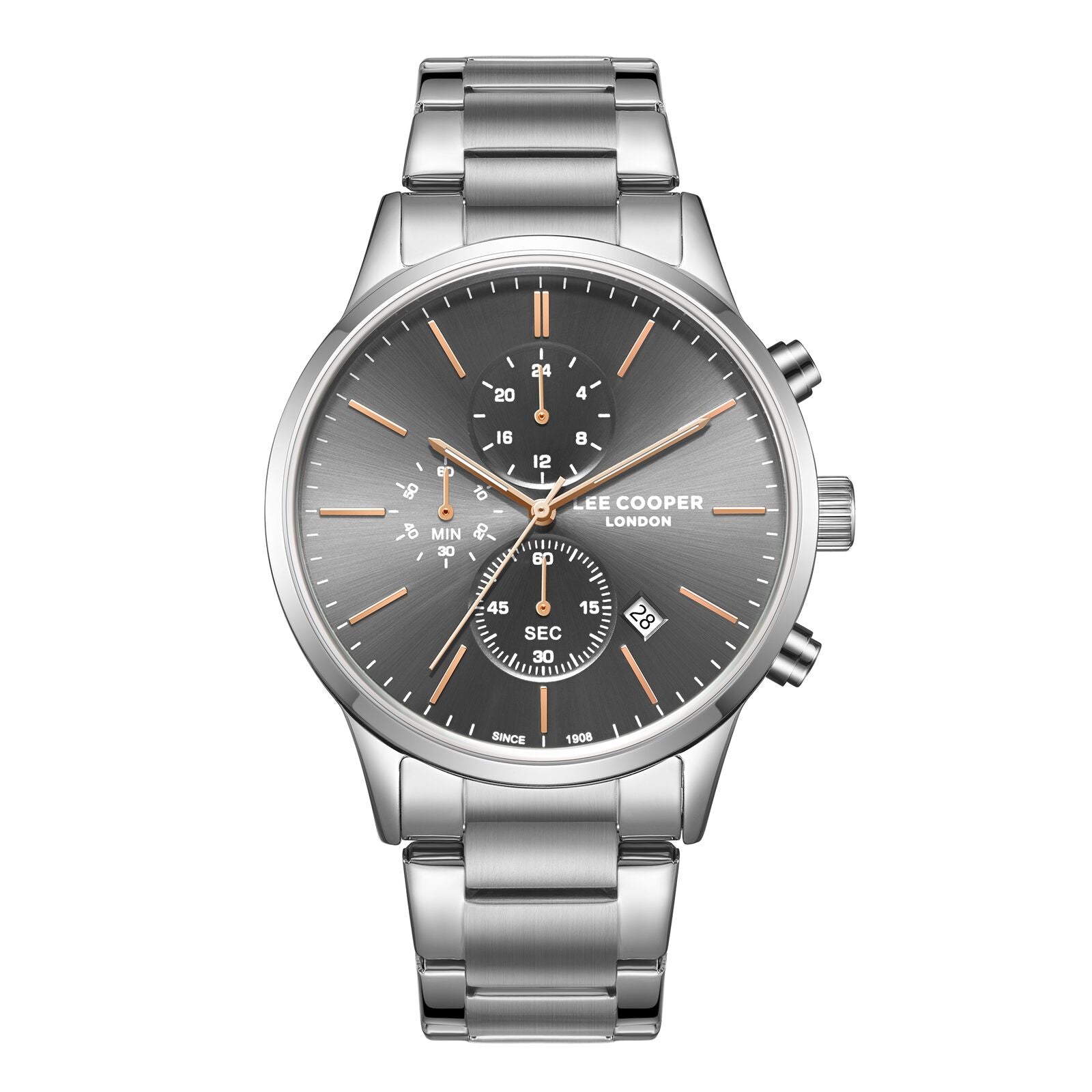 Lee Cooper, Men's, Analog Watch, Silver Dial, with Stainless Steel Band, LE-LC08042.360