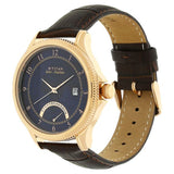 Titan Globe Trotter Men's Watch Analog Blue Dial With Brown Leather Strap, 1704WL01