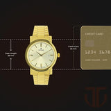 Titan Men's Watch Analog Champagne Dial with Gold Stainless Steel Band, 1712YM03