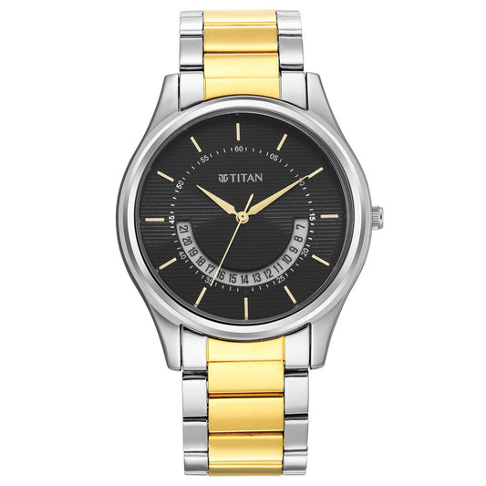 Titan, Men, Analog, Watch, Black Dial, Stainless steel Strap, 1713BM02
