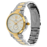 Titan Men's Watch Analog White Dial With Gold Stainless Steel Band, 1721BM01