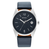 Titan Men's Watch Blue Dial Black Leather Strap Watch, 1729SL06