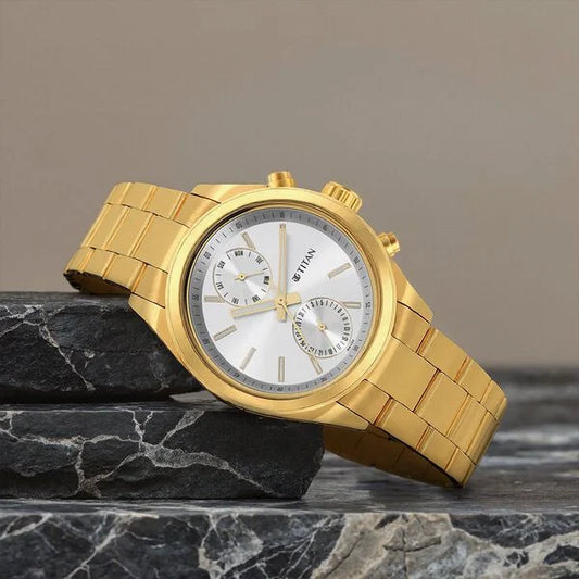 Titan, Men's, Analog Watch, Silver Dial, with Stainless Steel Band, TI-1733YM01