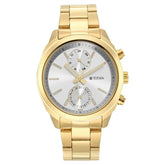 Titan Men's Multifunction Watch Analog Silver Dial with Gold Stainless Steel Band, 1733YM01