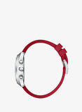 Lee Cooper Men's Multifunction Watch with Grey Dial and Red Silicone Band, LC08388.398