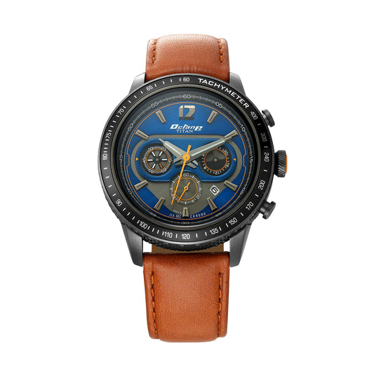 Titan, Men, Analog, Watch, Blue Dial, Leather Strap, 1762KL01