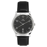 Titan Workwear Men's Watch Analog Black Dial With Black Leather Strap, 1770SL02