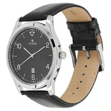 Titan Workwear Men's Watch Analog Black Dial With Black Leather Strap, 1770SL02