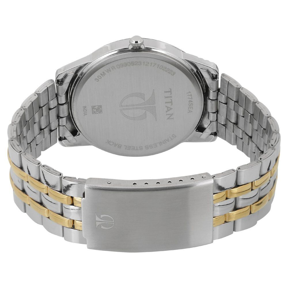 Titan Men's Watch Silver Dial Silver & Gold Stainless Steel Strap Watch, 1774BM01 - view 4
