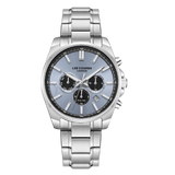 Lee Cooper Men's Multifunction Watch with Blue Dial and Stainless Steel Band, LC08355.300
